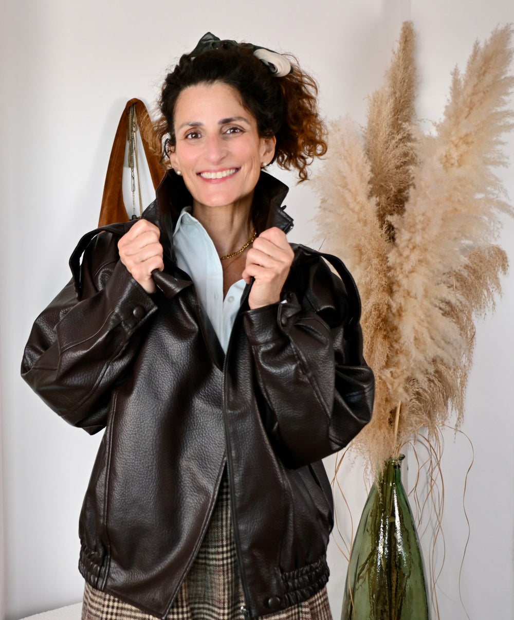 Blouson Texturé marron