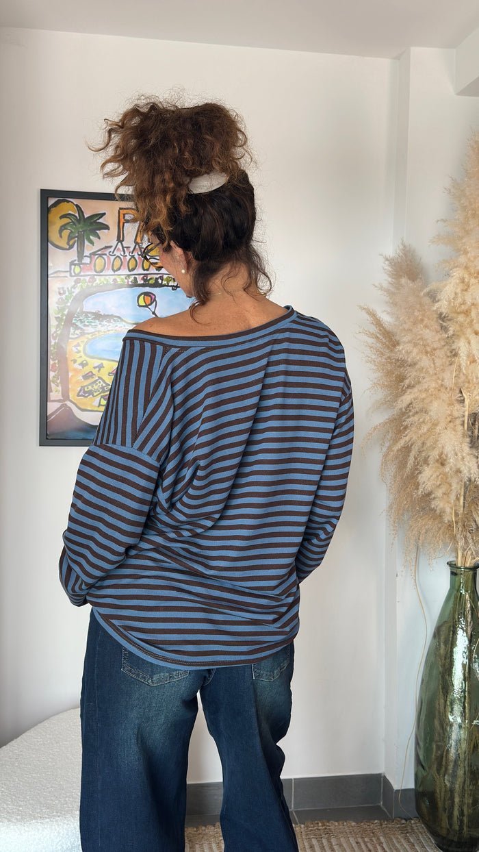 T-shirt manches longues rayé